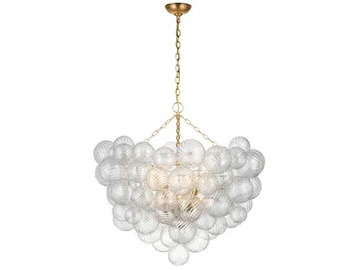 Talia - Grande Chandelier in Gild with Clear Swirled Glass by Visual Comfort Europe - view 2